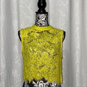 Yellow lace crop top!